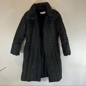 Calvin Klein Black Long Puffy Jacket Faux Fur
